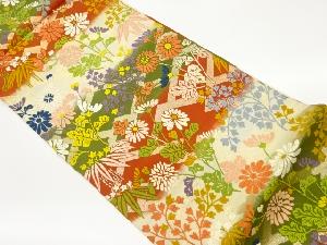 唐織草花尽くし模様織出し袋帯